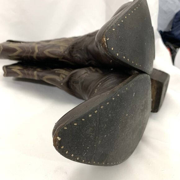 Vintage JUSTIN Brown Leather Boots Made In Texas Size 8.5 D main image 15